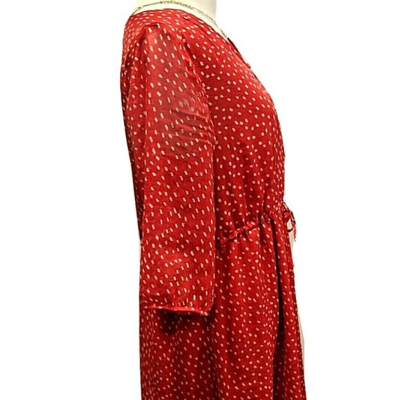OLD NAVY Red & White Polka Dot Drawstring Dress - Picture 6 of 8